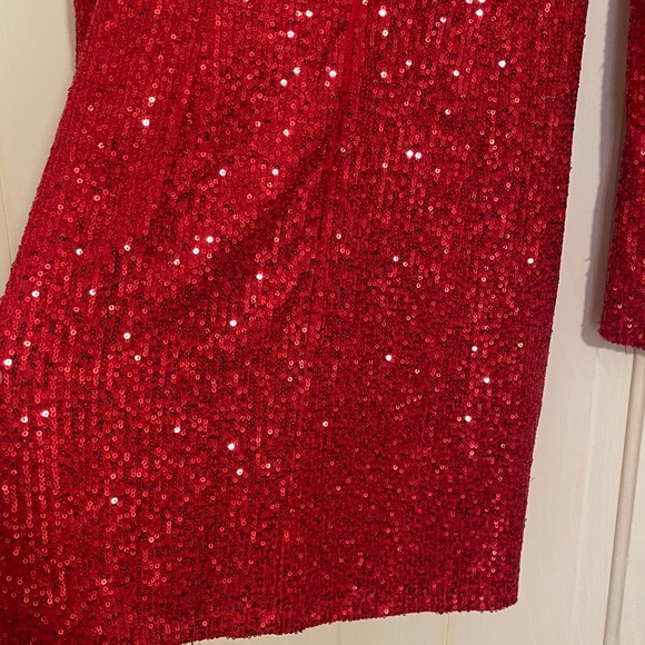 One33 Social Red Sequin Drape Dress size 8 - Picture 10 of 16